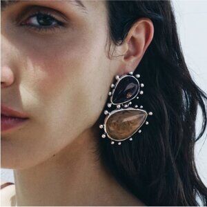New! Zara Boho Fall Statement Earrings (1070) NWOT